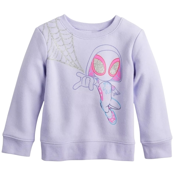 Marvel Other - Marvel Spider-Gwen Girls Sweatshirt 5T Light Purple Jumping Beans Spidey